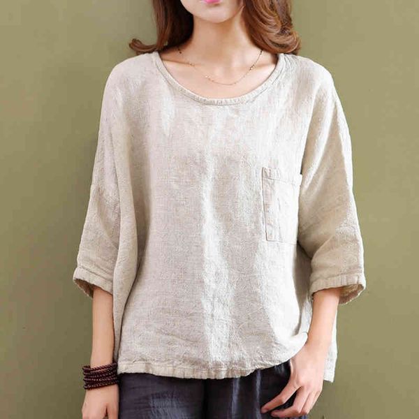 women's t-shirt 2021 spring new women t-shirts original half sleeve cotton linen o-neck loose casual pockets vintage, White
women's t-shirt 2021 spring new women t-shirts original half sleeve cotton linen o-neck loose casual pockets vintage, White