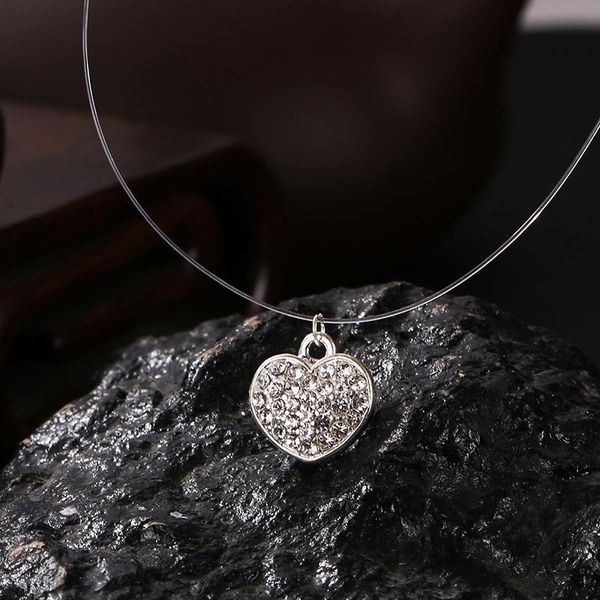 pendant necklaces exquisite crystal zircon heart necklace creative female transparent chain choker accessories romantic jewelry gift, Silver
pendant necklaces exquisite crystal zircon heart necklace creative female transparent chain choker accessories romantic jewelry gift, Silver