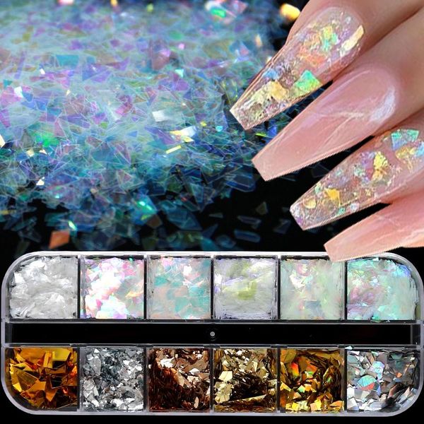 nail glitter 12 grids 3d mermaid aurora ab flakes holographic sequins paillette slices manicure art pigment decoration tool, Silver;gold
nail glitter 12 grids 3d mermaid aurora ab flakes holographic sequins paillette slices manicure art pigment decoration tool, Silver;gold