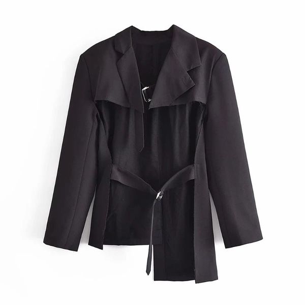 women's suits & blazers dylqfs 2021 women black streetwear asymmetrical hem long sleeve suit female vintage fashionable shawl blazer ca, White;black
women's suits & blazers dylqfs 2021 women black streetwear asymmetrical hem long sleeve suit female vintage fashionable shawl blazer ca, White;black