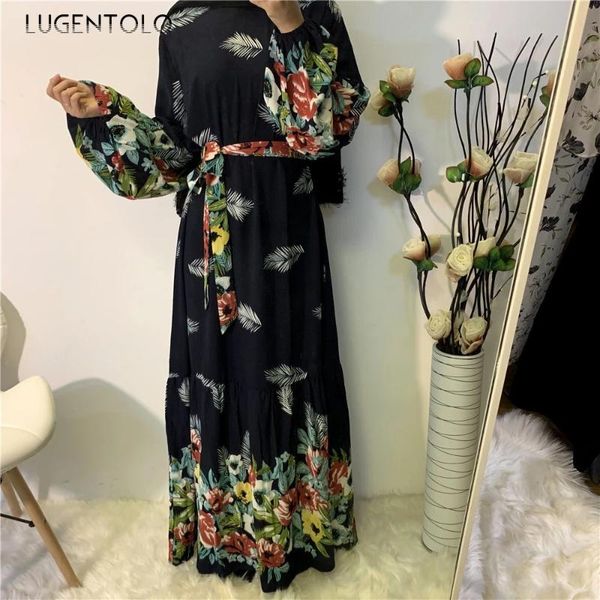 casual dresses lugentolo women loose dress fashion muslim big swing flower printed lace-up large size lady maxi, Black;gray
casual dresses lugentolo women loose dress fashion muslim big swing flower printed lace-up large size lady maxi, Black;gray