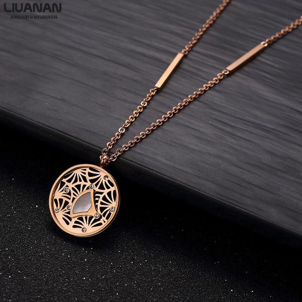 pendant necklaces rose gold cutout round necklace for women filigree with shell rhinestone stainless steel fashion jewelry, Silver
pendant necklaces rose gold cutout round necklace for women filigree with shell rhinestone stainless steel fashion jewelry, Silver
