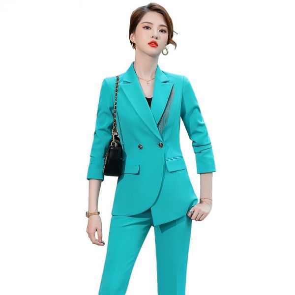 women's two piece pants latest ladies business pant suit design white blue black formal 2 blazer set women asymmetric tassel jacket and
women's two piece pants latest ladies business pant suit design white blue black formal 2 blazer set women asymmetric tassel jacket and