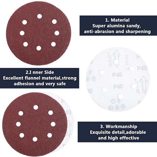 sanders 100pcs 5\" 125mm round sandpaper eight hole sand sheets grit 40-600 hook and loop
sanders 100pcs 5\" 125mm round sandpaper eight hole sand sheets grit 40-600 hook and loop