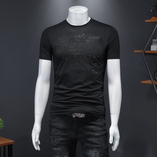 fashion t shirts 2021 summer men's drill short sleeve bottoming shirt trend round neck mercerized cotton fabric burst, White;black
fashion t shirts 2021 summer men's drill short sleeve bottoming shirt trend round neck mercerized cotton fabric burst, White;black