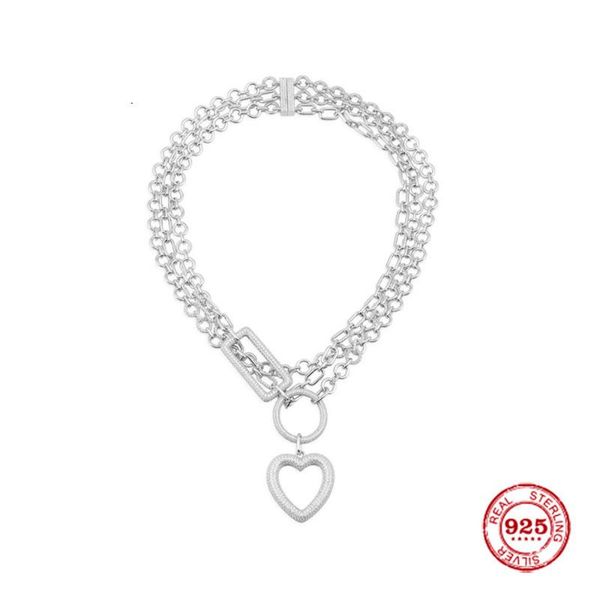 chains christmas gift for women s925 sterling jewelry 1:1 copy, heart circle and rectangle triple chain necklace high quality, Silver
chains christmas gift for women s925 sterling jewelry 1:1 copy, heart circle and rectangle triple chain necklace high quality, Silver