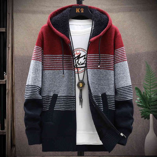 2021 autumn korean hooded with thick and veet men's cardigan knitted sweater coat stripe et male m-4xl 8821, Black;white
2021 autumn korean hooded with thick and veet men's cardigan knitted sweater coat stripe et male m-4xl 8821, Black;white