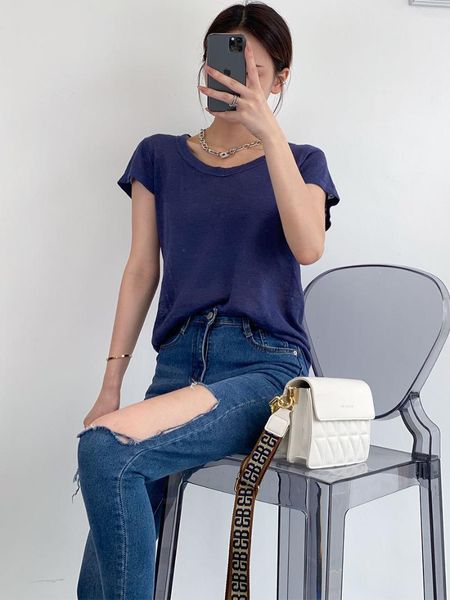 women's t-shirt women 2021 summer style simple solid color basic v-neck linen knitted short-sleeved loose thin, White
women's t-shirt women 2021 summer style simple solid color basic v-neck linen knitted short-sleeved loose thin, White