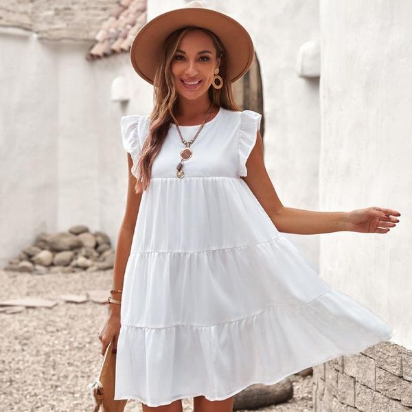 casual dresses women's sleeveless dress summer loose and thin solid color ruffle short skirtmaxi robe femme bodycon, Black;gray
casual dresses women's sleeveless dress summer loose and thin solid color ruffle short skirtmaxi robe femme bodycon, Black;gray