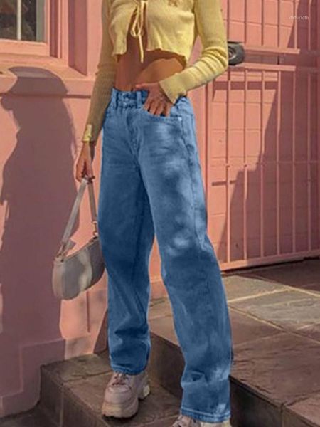 high waist loose comfortable jeans women classics fashion casual straight pants mom washed boyfriend women's, Blue
high waist loose comfortable jeans women classics fashion casual straight pants mom washed boyfriend women's, Blue