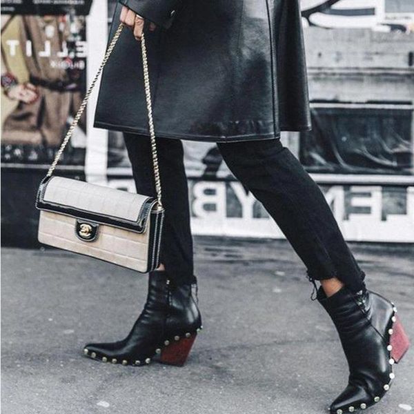 boots women rivet ankle pointed toe zip high heels woman pumps shoes pu leather short ladies 2021 plus size footwaer, Black
boots women rivet ankle pointed toe zip high heels woman pumps shoes pu leather short ladies 2021 plus size footwaer, Black