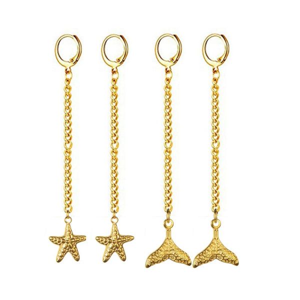 dangle & chandelier summer design ocean series stainless steel french buckle starfish fish tail long earrings for girls women fashion jewelr, Silver
dangle & chandelier summer design ocean series stainless steel french buckle starfish fish tail long earrings for girls women fashion jewelr, Silver