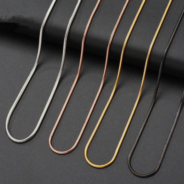 custom high polished stainls steel round snake chain 18k gold plated thin chains necklace, Black
custom high polished stainls steel round snake chain 18k gold plated thin chains necklace, Black
