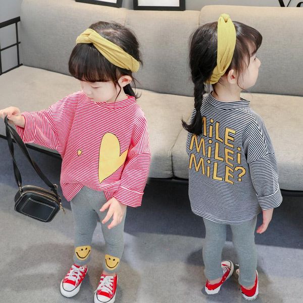 1-6 y girl spring autumn two-piece style letter printing striped loose sweat shirt t-shirt + leggings quality child clothing sets, White
1-6 y girl spring autumn two-piece style letter printing striped loose sweat shirt t-shirt + leggings quality child clothing sets, White