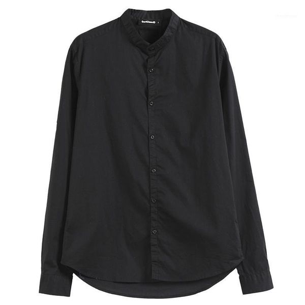 men's dress shirts cotton long sleeve shirt solid color vertical collar casual korean large social wear, White;black
men's dress shirts cotton long sleeve shirt solid color vertical collar casual korean large social wear, White;black