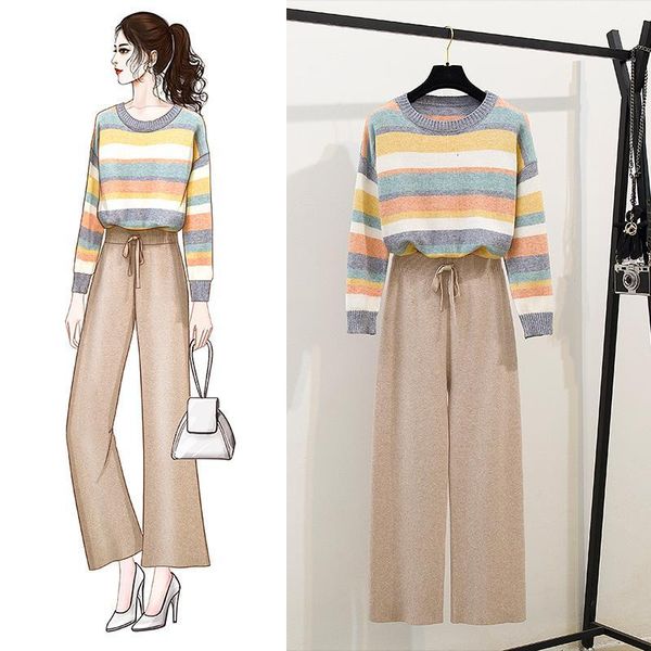 women's sweaters rainbow ichoix beautiful knitted-out sweater 2 piece of women's pants set leg loose korean casual two pieces clot, White;black
women's sweaters rainbow ichoix beautiful knitted-out sweater 2 piece of women's pants set leg loose korean casual two pieces clot, White;black