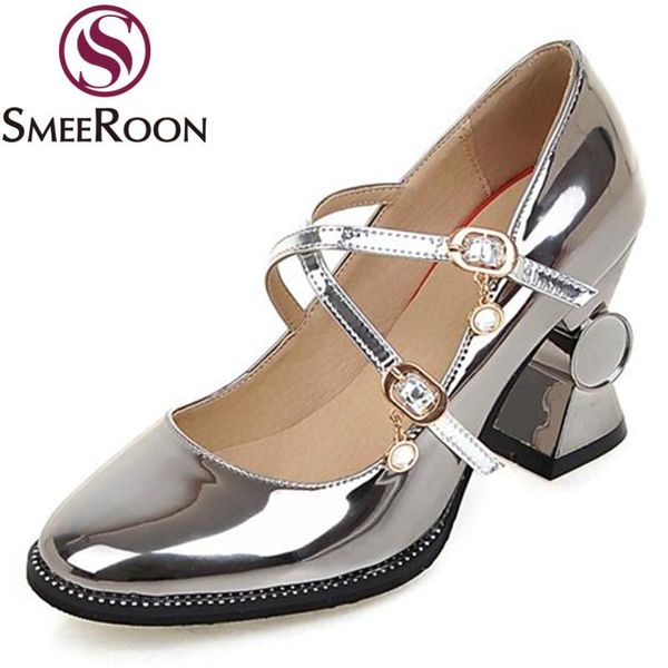 smeeroon patent leather shoes square toe fashion comfortable women's buckle high heels modern charm delicate woman pumps dress, Black
smeeroon patent leather shoes square toe fashion comfortable women's buckle high heels modern charm delicate woman pumps dress, Black