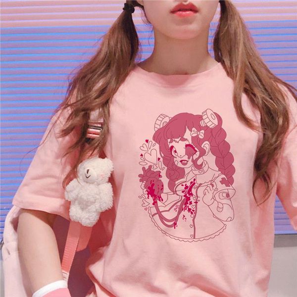 japanese goth dark girls men t shirt casual loose and women summer streetwear y2k vintage pink tee e girl, White;black
japanese goth dark girls men t shirt casual loose and women summer streetwear y2k vintage pink tee e girl, White;black