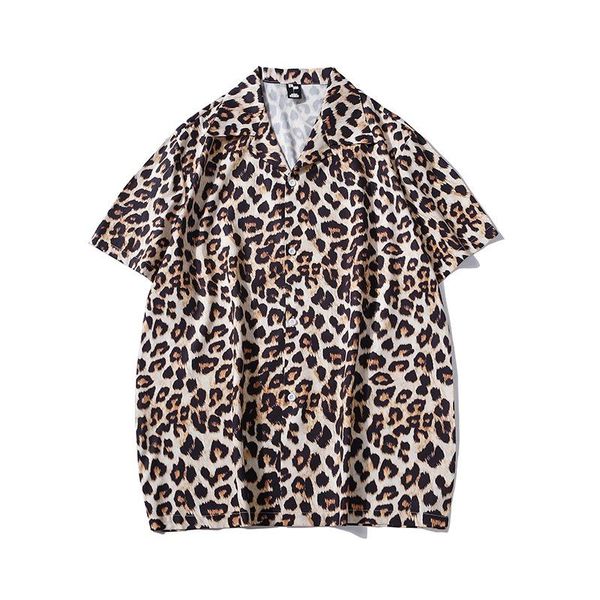 summer thin hawaiian beach short sleeve shirt leopard print men's japanese harajuku vintage style camisa hombre casual shirts, White;black
summer thin hawaiian beach short sleeve shirt leopard print men's japanese harajuku vintage style camisa hombre casual shirts, White;black