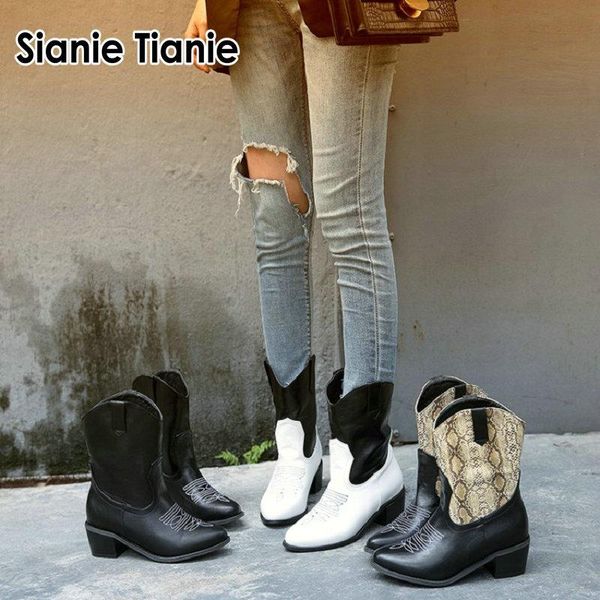 boots sianie tianie 2021 woman snake print white cowgirl booties square high heels motorcycle ankle slip-on shoes, Black
boots sianie tianie 2021 woman snake print white cowgirl booties square high heels motorcycle ankle slip-on shoes, Black