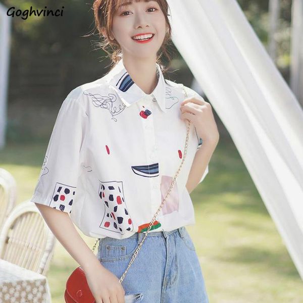women's blouses & shirts women short sleeve turn-down collar sweet students leisure chiffon womens korean style all-match shirt chic, White
women's blouses & shirts women short sleeve turn-down collar sweet students leisure chiffon womens korean style all-match shirt chic, White