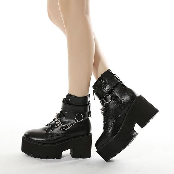 boots women ankle autumn lace up leather boot anti-slip wear-resistant comfortable goth shoes, Black
boots women ankle autumn lace up leather boot anti-slip wear-resistant comfortable goth shoes, Black