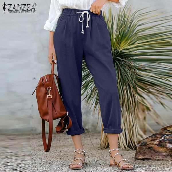 women's pants & capris office lady trouser zanzea women 2021 summer elastic waist casual solid harem drawstring pockets bottoms, Black;white
women's pants & capris office lady trouser zanzea women 2021 summer elastic waist casual solid harem drawstring pockets bottoms, Black;white