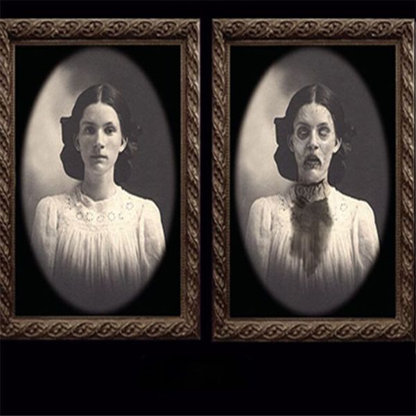 

spooky halloween changing face ghost picture frame horror portrait scary oil painting bar pub l haunted house tricky zombie vampire theme pr