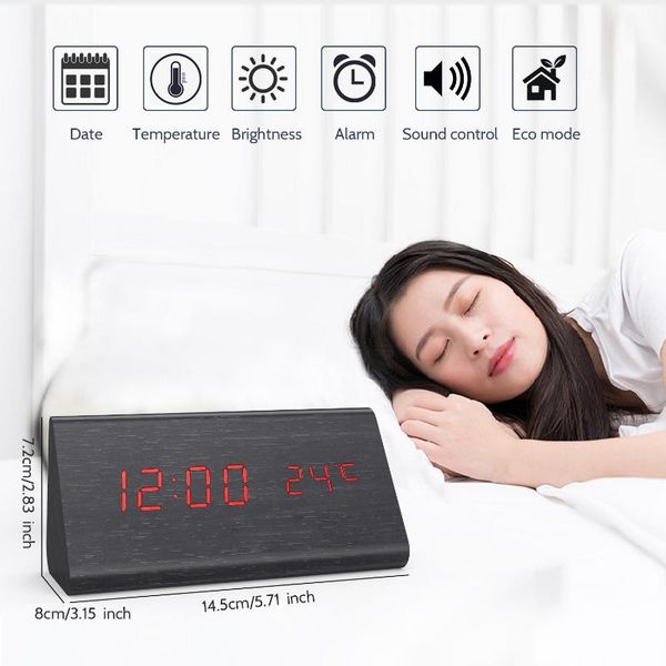 desk & table clocks voice-activated led time temperature dual display wooden digital alarm clock
desk & table clocks voice-activated led time temperature dual display wooden digital alarm clock