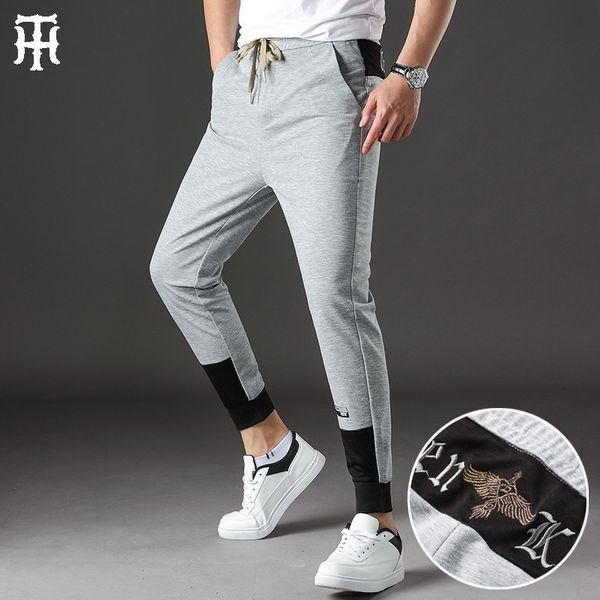 pants fashionable the casual men's summer thin brand embroidered european stitching slim legged sports, Black
pants fashionable the casual men's summer thin brand embroidered european stitching slim legged sports, Black