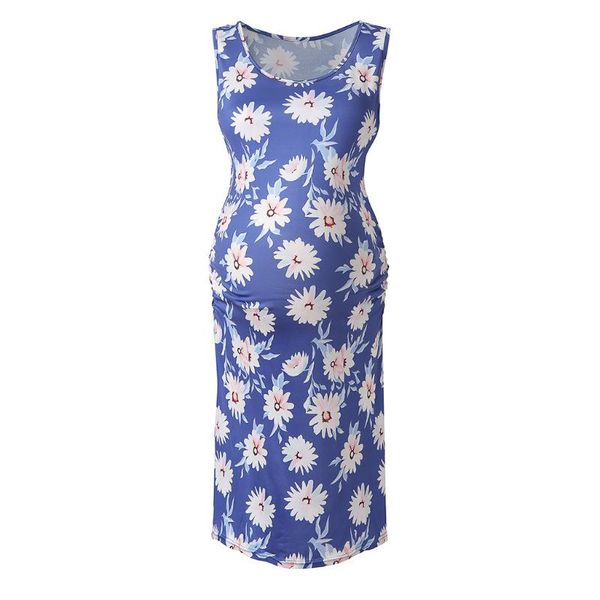 maternity dresses women's summer printed round neck sleeveless long dress, White
maternity dresses women's summer printed round neck sleeveless long dress, White
