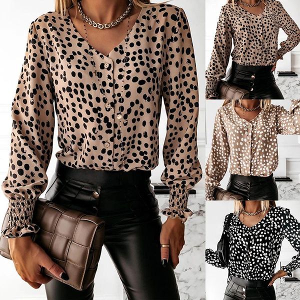 women's blouses & shirts casual polka dot print blouse shirt autumn long sleeve women elegant office lady v-neck button blusa, White
women's blouses & shirts casual polka dot print blouse shirt autumn long sleeve women elegant office lady v-neck button blusa, White