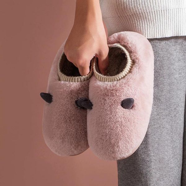 slippers women faux fur solid color lovers winter indoor shoes cute cartoon anti-slip female male home floor slipper mute slides, Black
slippers women faux fur solid color lovers winter indoor shoes cute cartoon anti-slip female male home floor slipper mute slides, Black