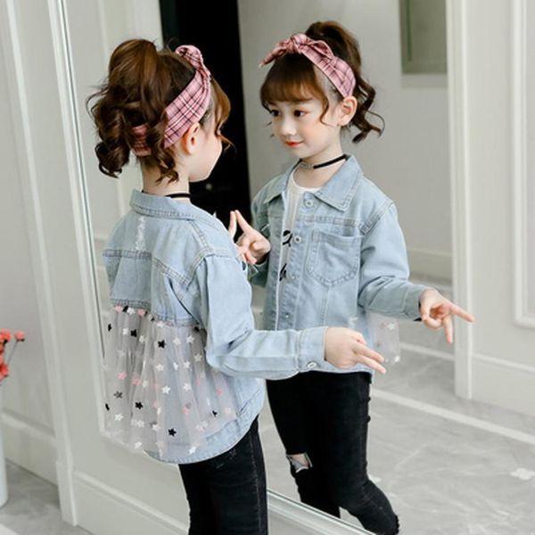 jackets girls' jacket light color korean version of the 2021 children's small and medium-sized western style mesh denim, Blue;gray
jackets girls' jacket light color korean version of the 2021 children's small and medium-sized western style mesh denim, Blue;gray