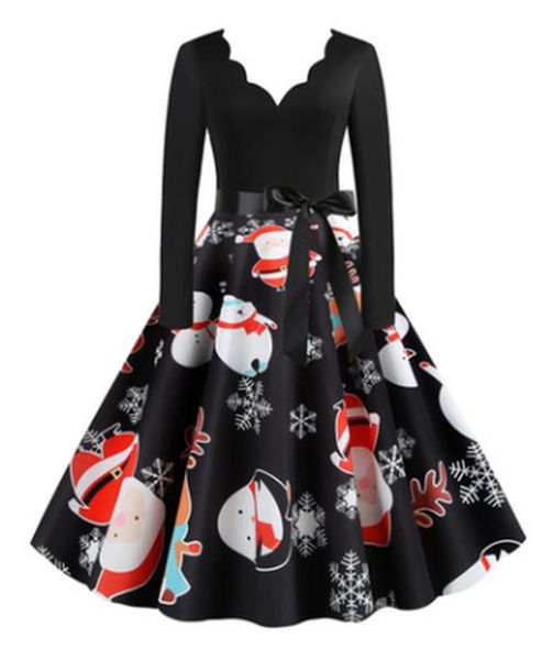 s~3xl plus size women winter christmas dress vintage santa printed v-neck long sleeve swing xmas party festival robe casual dresses, Black;gray
s~3xl plus size women winter christmas dress vintage santa printed v-neck long sleeve swing xmas party festival robe casual dresses, Black;gray