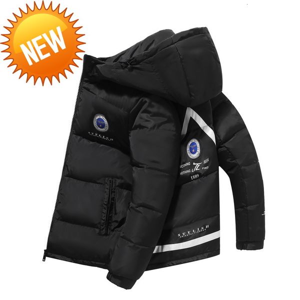 -30 degree men's winter down jacket hooden thicken warm solid color loose parkas male casual windproof puffer coats plus size, Black
-30 degree men's winter down jacket hooden thicken warm solid color loose parkas male casual windproof puffer coats plus size, Black