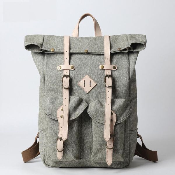 backpack vintage pepper salt for men's outdoor travel, mountaineering, large capacity canvas
backpack vintage pepper salt for men's outdoor travel, mountaineering, large capacity canvas