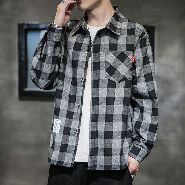 Men's Plaid Shirt loose casual long sleeve spring fashion brand trend Korean jacket non iron shirt inch, White;black
Men's Plaid Shirt loose casual long sleeve spring fashion brand trend Korean jacket non iron shirt inch, White;black