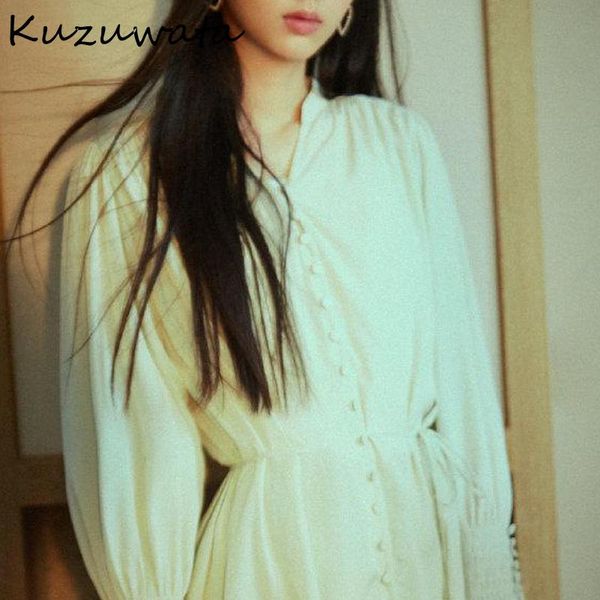 women's blouses & shirts kuzuwata japan style elegant fashion woman clothing v-neck solid lantern sleeve drawstring 2021 spring summer, White
women's blouses & shirts kuzuwata japan style elegant fashion woman clothing v-neck solid lantern sleeve drawstring 2021 spring summer, White