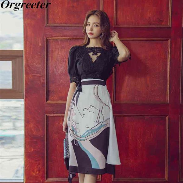 casual summer v-neck hollow out puff sleeve lace chiffon patchwork crop abstract print a-line skirts 2 pieces set women 210602, White
casual summer v-neck hollow out puff sleeve lace chiffon patchwork crop abstract print a-line skirts 2 pieces set women 210602, White