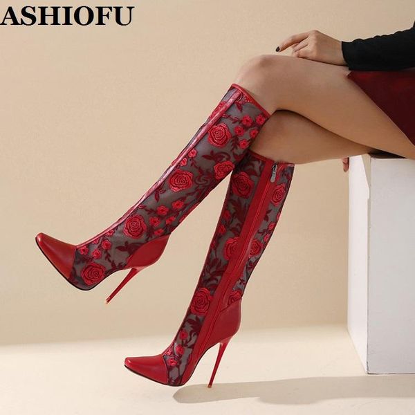 boots ashiofu 2021 ladies high heel air-mesh sewing-flower patchwork leather party prom evening red fashion knee-boots shoes, Black
boots ashiofu 2021 ladies high heel air-mesh sewing-flower patchwork leather party prom evening red fashion knee-boots shoes, Black