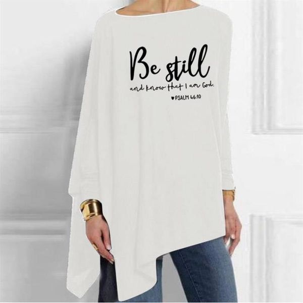 women's t-shirt arrival causal long for women be still and know letters print plus size tshirt cotton streetwear graphic tees, White
women's t-shirt arrival causal long for women be still and know letters print plus size tshirt cotton streetwear graphic tees, White