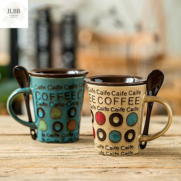 mugs ceramic mug retro personality trend japanese simple cup coffee household water spoon with lid 350ml 
mugs ceramic mug retro personality trend japanese simple cup coffee household water spoon with lid 350ml