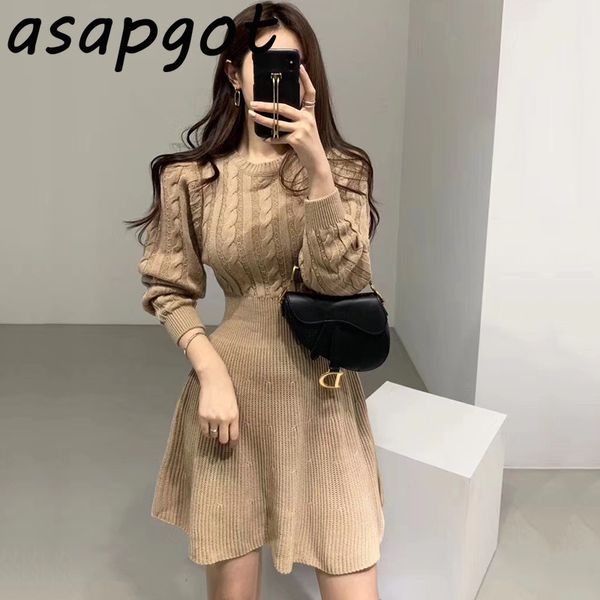 vintage fall winter fashion clothes chic korean twist slim waist long sleeve o neck knitted sweater dress mini vestido de mulher 210429, Black;gray
vintage fall winter fashion clothes chic korean twist slim waist long sleeve o neck knitted sweater dress mini vestido de mulher 210429, Black;gray