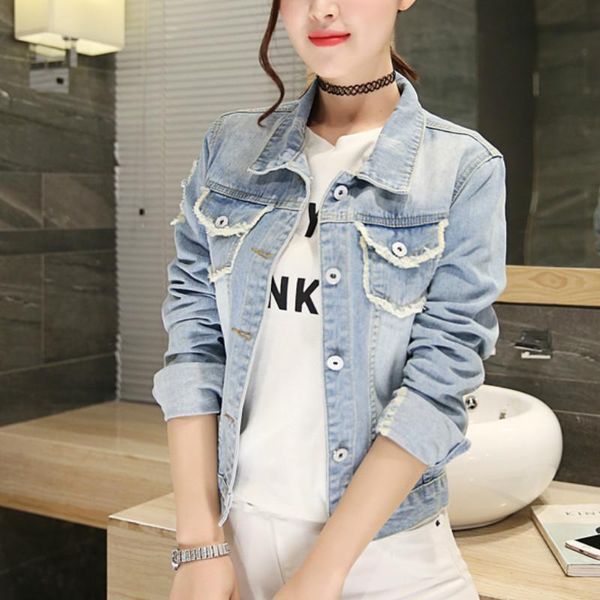 women's jackets korean short casual denim jacket 2021 women coat long sleeve outerwear autumn jean py006, Black;brown
women's jackets korean short casual denim jacket 2021 women coat long sleeve outerwear autumn jean py006, Black;brown