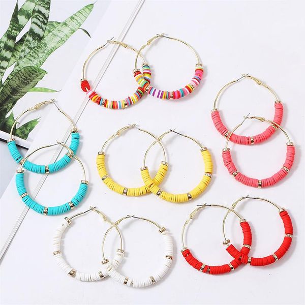 hoop & huggie bohemian simple c-shaped round earrings geometric colourful handmade soft pottery female earring jewelry gift, Golden;silver
hoop & huggie bohemian simple c-shaped round earrings geometric colourful handmade soft pottery female earring jewelry gift, Golden;silver