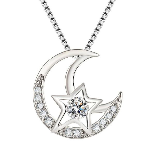 pendant necklaces elegant silver color hollow moon star crystal necklace for cocktail party women's chain zircon fine jewelry
pendant necklaces elegant silver color hollow moon star crystal necklace for cocktail party women's chain zircon fine jewelry