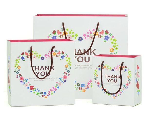 gift wrap 100pcs/lot- three size(s m l ) floral wreath of love "thank you" bag hand high-grade packaging paper sn1811
gift wrap 100pcs/lot- three size(s m l ) floral wreath of love "thank you" bag hand high-grade packaging paper sn1811