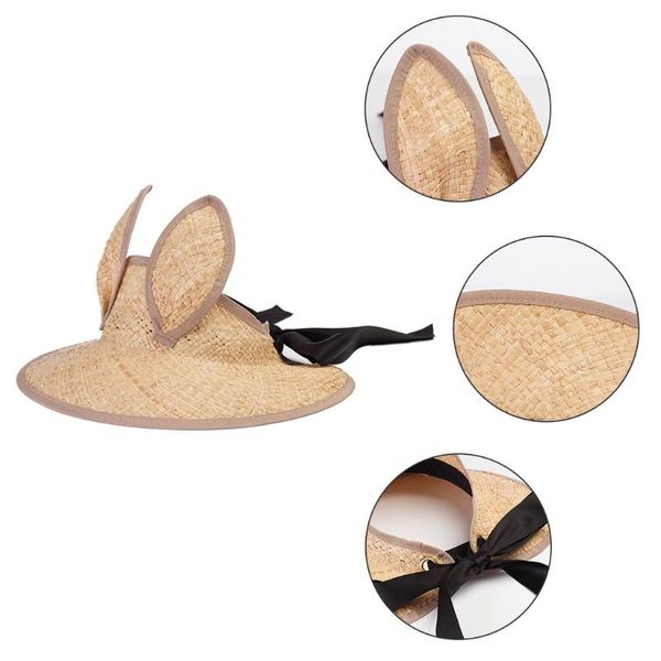 wide brim hats 649d ess visor hat in straw for girls boys flexible to head circumference with fixing band & decorating ribbon, Blue;gray
wide brim hats 649d ess visor hat in straw for girls boys flexible to head circumference with fixing band & decorating ribbon, Blue;gray