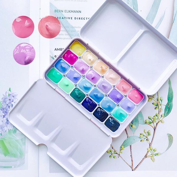 gift sets tin box portable mini watercolor 24 colors/1ml candy color paint beginner macaron set art supplies
gift sets tin box portable mini watercolor 24 colors/1ml candy color paint beginner macaron set art supplies